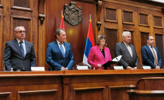 20 February 2020 Judges and deputy public prosecutors elected at the 23rd Extraordinary Session of the National Assembly of the Republic of Serbia, 11th Legislature, take the oath of office 